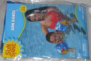 SUNSHINE KIDS INFLATABLE ARM BANDS Blue Shark Fish Swimming Swim Pool Child 3-6 - Picture 1 of 1