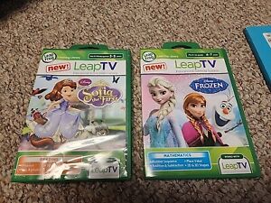 Lot of 2 Leap Frog Leap TV Games Disney Frozen & Sofia The First