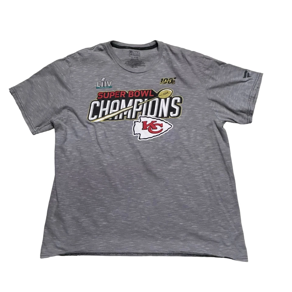 Camisa Fanatics Kansas City Chiefs Adulto XL Super Bowl LIV Champions Gris Para Hombre Foto 1 de 4
