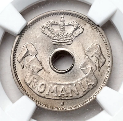 1906, Kingdom of Romania, Carol I. Nice Copper-Nickel 5 Bani Coin. NGC MS-65! - Image 1 of 3