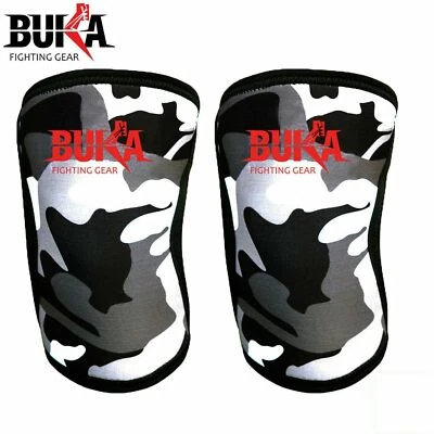 BUKA FIGHTING GEAR CAMO Knee Sleeve Powerlifting Weight lifting Patella Support Brace Protector gym