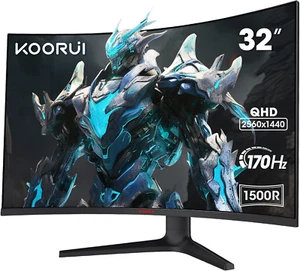 Monitor Gaming Curvo 31.5" Ultrawide QHD 170Hz AdaptiveSync HDMI DP - Afbeelding 1 van 8