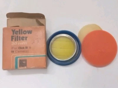 Rare New Old Stock Yellow Filter 30mm BY Agfa Gaevert India Fr AGFA Click III  - Image 1 of 4