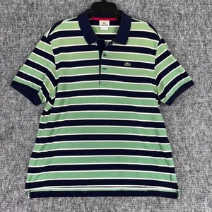 Lacoste camicia uomo 7 2XL polo a righe manica corta alligatore preppy golf tennis - Foto 1 di 6
