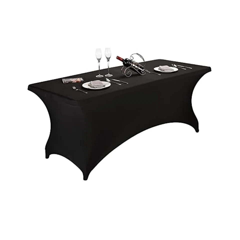 Felizest Spandex Fitted Stretch Table Cover for 6 FT or 4ft or Black Size 6ft