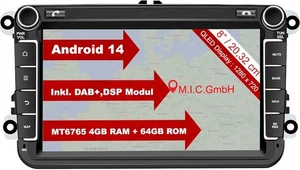 M.I.C. AV8V7-L2 Android 14 Autoradio mit navi: MediaTek MT6765V 4G+64G;8" QLED - Bild 1 von 9
