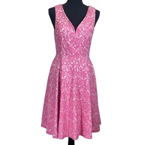 Maeve Anthropologie Claribel Pink Floral Sleeveless Fit & Flare Dress Size 4 - Picture 1 of 9