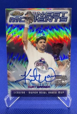2000 Topps Finest Moments Kurt Warner Autographs Refractor #FM12 Super Bowl Auto - Image 1 of 3
