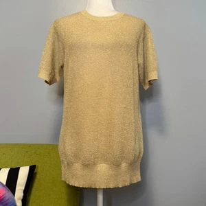 J Crew Collection Golf Metallic Short Sleeve Sheer Tunic Top NEW XS/S - Picture 1 of 6