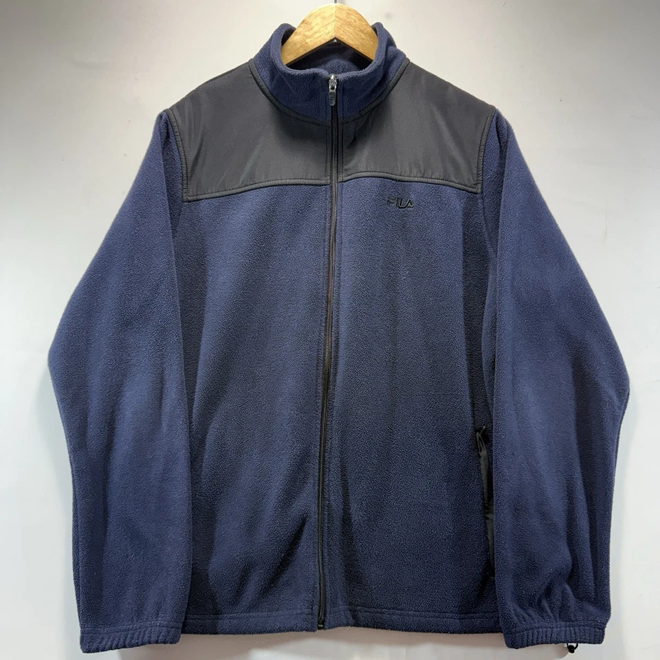 Fila Jacket Mens M Navy Blue Full Zip Fleece Cozy Warm Winter Pockets - Image 1 of 4