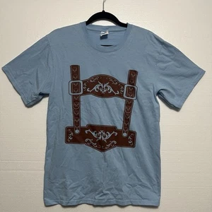 Port & Company Mens Blue Tee Shirt Medium Short Sleeve Cotton Summer Casual - Picture 1 of 12