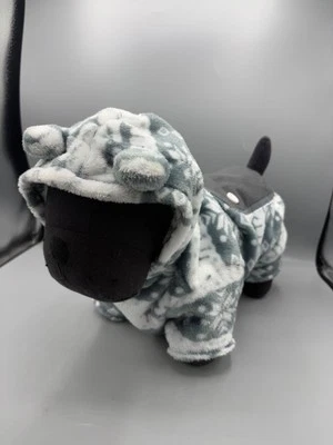 Terno de salto Fussy Fullbody cinza e branco para cães pequenos - Adorável! - Imagem 1 de 4