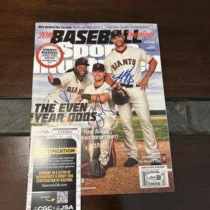 buster posey , Bumgarner, Cueto signed sports illustrated JSA - Picture 1 of 6