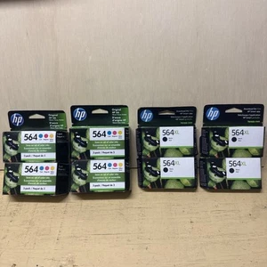 HP 564XL Black and Tri Color Ink Cartridges 4 sets total as shown - Picture 1 of 17
