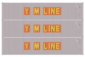 Contenedor corrugado Athearn escala N Yang Ming YMLU 40' cubo bajo paquete de 3 ATH17391 - Imagen 1 de 1