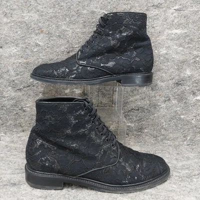 Saint Laurent Lolita Boot Women's Black Lace Leather Size EU 40 US 9 416360 Goth - Image 1 of 4