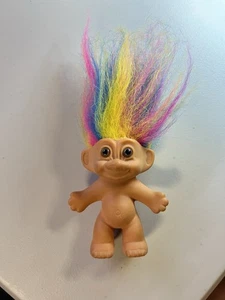 Vintage Russ Troll Puppe Regenbogenhaar braune Augen - Bild 1 von 7