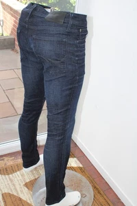 Mens Jack & Jones W30 L32 Dark Blue Indigo Jeans Tapered Slim Glenn 30R stretch - Picture 1 of 18