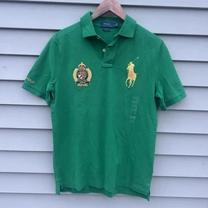 Polo Ralph Lauren Polo Shirt Crest Big Pony Green Classic Fit Mens Small - Picture 1 of 4