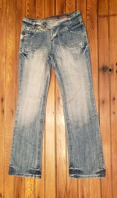 Pantalones de mezclilla vintage Y2K Mudd años 90 campana parte inferior para mujer talla 9 31"X 32" Foto 1 de 4