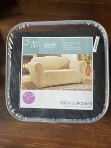 Sure Fit Designer Black Stripes Sofa Cover 74''- 96' New Package - Picture 1 of 10