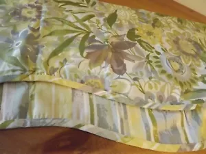NEW Waverly KRISTY VALANCE florals & stripes PURPLES & GREENS 50Wx18" NIP - Picture 1 of 12