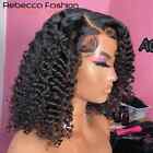 Short Bob Curly Human Hair Wig Kinky Curly Lace Front Wigs Pre Plucked Glueless