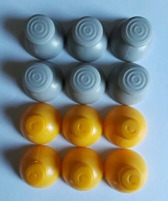LOT (12) GAMECUBE controller analog joystick cap yellow and gray replacement  - Image 1 of 2