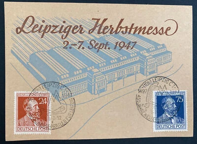 1947 Leipzig Germany First day Postcard cover FDC Herb Festival - Image 1 of 2