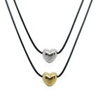 Simple Love Heart Pendant Necklace Simple Black Rope Collar Necklaces Jewelry