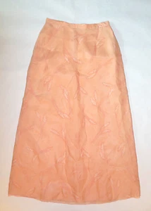 FALDA MUJER OSCAR BY OSCAR DEL LA RENTA MELOCOTÓN LARGA CHIFÓN SUPERPOSICIÓN TALLA 4 - Imagen 1 de 6