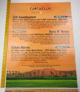 Guns N' Roses Ice Cube Rancid Coachella music festival lineup poster 2016 18x24" - Picture 1 of 3