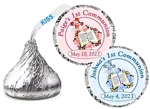 216 FIRST 1ST COMMUNION FAVORS CHOCOLATE KISS CANDY KISS LABELS HOLY COMMUNION - Picture 1 of 1