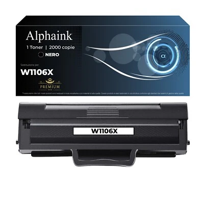 ALPHAINK TONER W1106X SENZA CHIP COMPATIBILE PER HP LASERJET 107 107a 107w 137fnw 135a