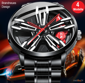 Herren Exclusive Armbanduhr Felgenuhr Car New Wheel Felge Sport Racing Uhr Watch