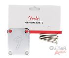 Véritable plaque d'encollage de guitare Fender '70s F logo Strat/Tele 4 boulons chrome avec vis