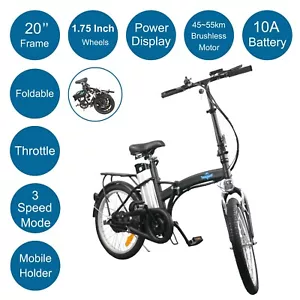 Best Value 20" Electric Bike City Foldable Ebike 10Ah Black Throttle Budtrol 17 - Picture 1 of 8