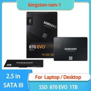 Unidad de estado sólido SAMSUNG 2,5 en 870 EVO SSD 1 TB SATA III para computadora portátil de escritorio PC - Imagen 1 de 7