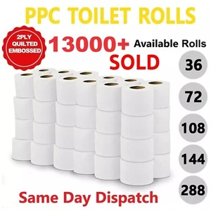 36,72,144,288 2Ply Toilet Rolls Quilted Embossed Paper Luxury Tissue Roll Bulk - Picture 1 of 10