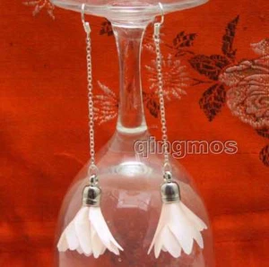 "OFERTA Moda Rosa Claro 20*30mm Seda Flor Borla Colgante 3,5"" Pendiente-oreja597 - Imagen 1 de 5