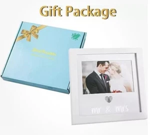 Heart Thumbprint Keepsake Frame and Ink Kit, Wedding Silver text White Frame - Picture 1 of 8