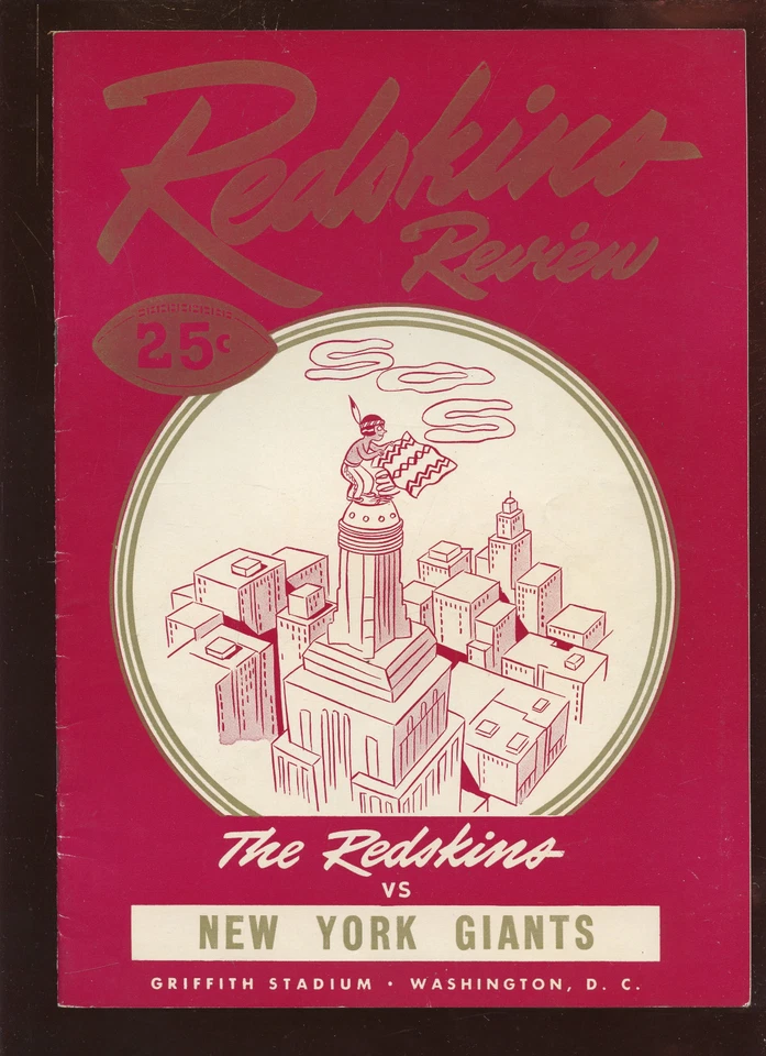October 3 1948 NFL Football Program New York Giants vs Washington Redskins EX+ - Image 1 of 1