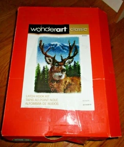 Wonderart Classics Male Deer Buck Stag Latch Hook Kit  20" X 30" Started - Picture 1 of 10