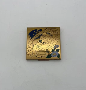 Vintage Elgin American Indiana Brass Makeup Compact - Picture 1 of 7