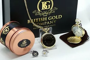 12g Escopeta REGALO HAMPER Cartucho Oro Reloj de Bolsillo Pistola de Disparo Juego de Gemelos - Imagen 1 de 3
