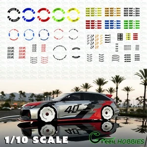 RC 1/10 Scale Wheels Stickers Decal Rim Car Drift Onroad Garage Miniature Body - Picture 1 of 51