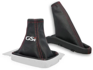 GEAR HANDBRAKE GAITER FOR VAUXHALL ASTRA G MK4 1998-2006 GSi WHITE STITCH RED - Afbeelding 1 van 3