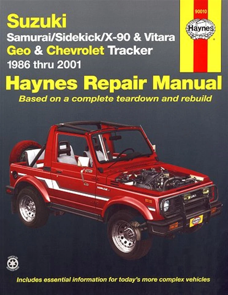 Haynes Repair Manual Suzuki Samurai Geo Chevrolet Tracker 1986 Thru 2001 90010
