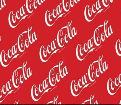 NEW Coca-Cola Coke CLASSIC licensed cotton fabric by yard, 1/2 yard, fat quarter
