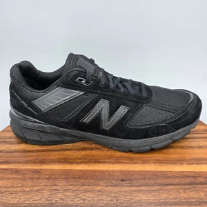 New Balance 990v5 Scarpe Uomo 11 D Triple Nero Pelle Scamosciata Sneakers Sportive - Foto 1 di 9